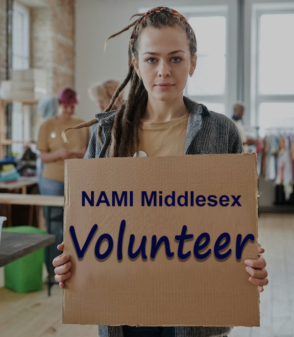 NAMI Middlesex volunteer. Ways to get involved with NAMI